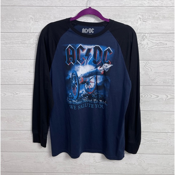 AC/DC Other - AC/DC Men’s Blue Long Sleeve Band Tee Shirt. Size L